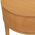 Table d'appoint de rangement ronde en rotin avec tiroir, chêne brun – Simple