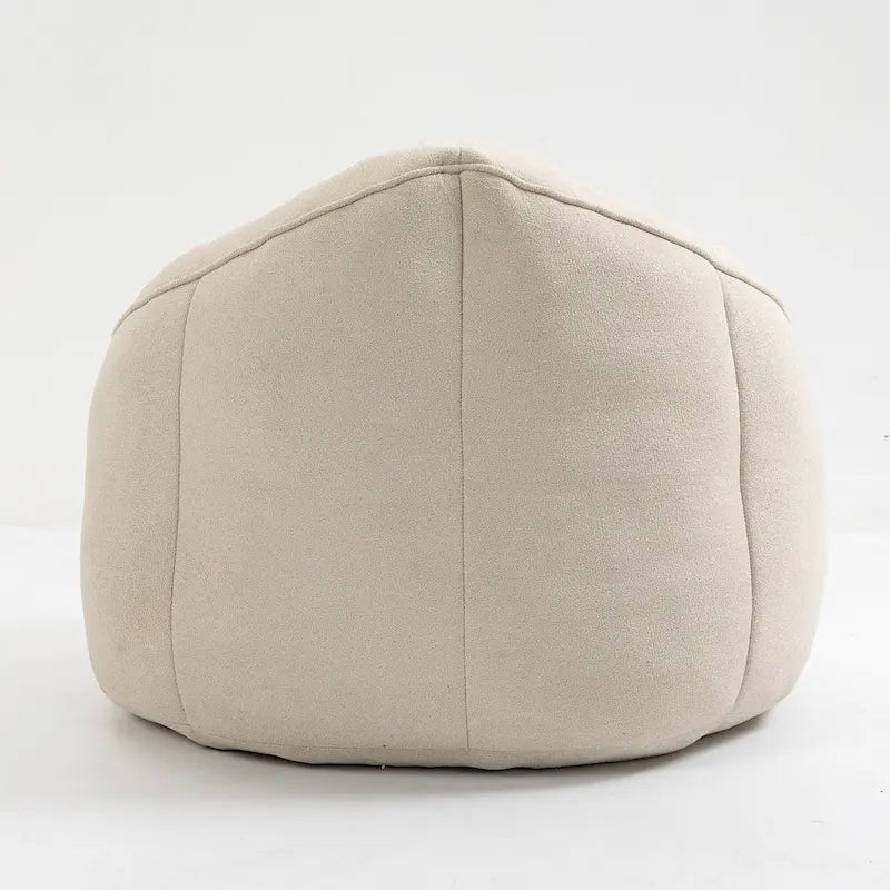 Fauteuil d'appoint en microfibre beige avec pouf – 1 place