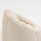 Fauteuil d'appoint en microfibre beige avec pouf – 1 place