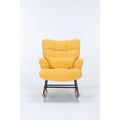 Fauteuil à bascule cabriolet en tissu bouclette jaune – 1 personne