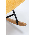 Fauteuil à bascule cabriolet en tissu bouclette jaune – 1 personne