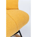 Fauteuil à bascule cabriolet en tissu bouclette jaune – 1 personne