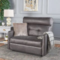 Causeuse inclinable à deux places en microfibre ardoise avec coussins moelleux – 2 personnes