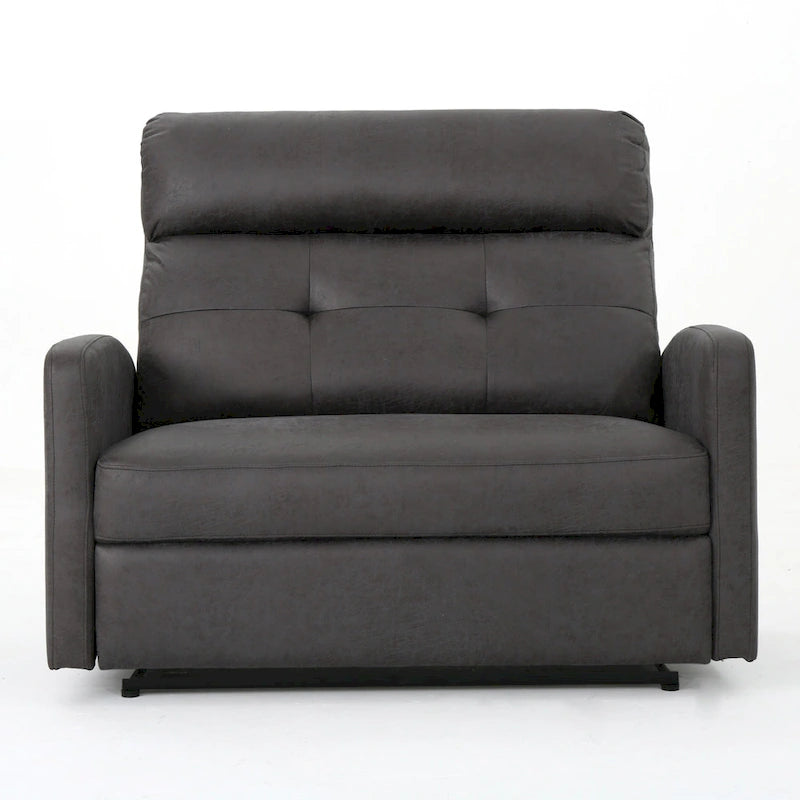 Causeuse inclinable à deux places en microfibre ardoise avec coussins moelleux – 2 personnes