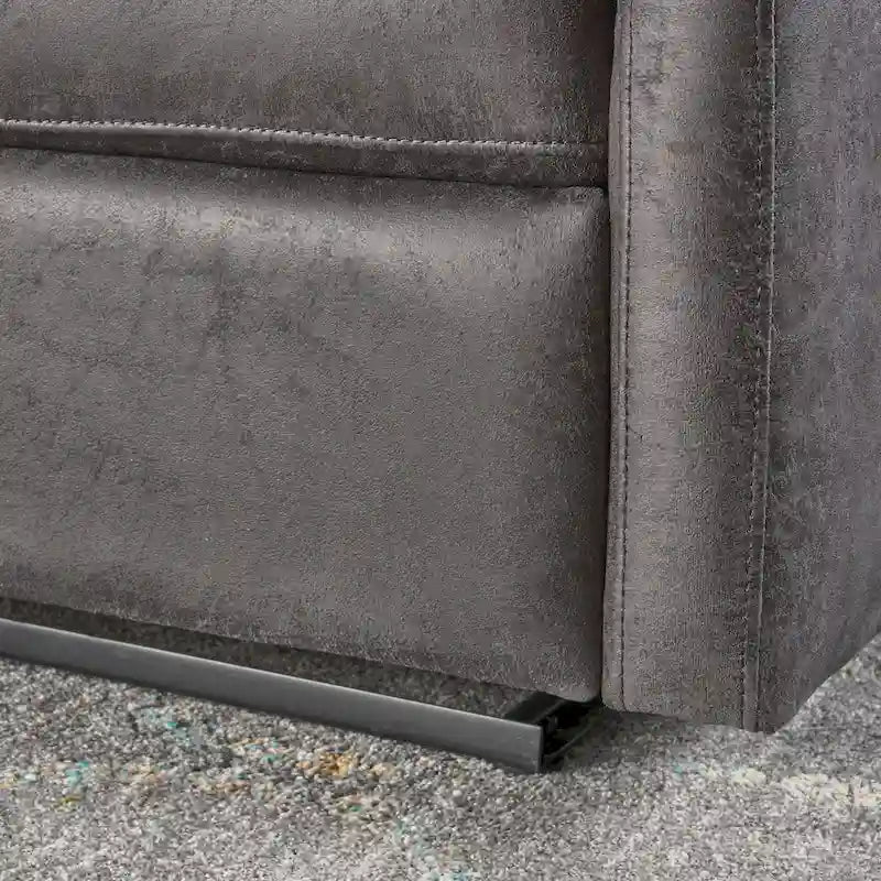 Causeuse inclinable à deux places en microfibre ardoise avec coussins moelleux – 2 personnes