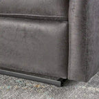 Causeuse inclinable à deux places en microfibre ardoise avec coussins moelleux – 2 personnes