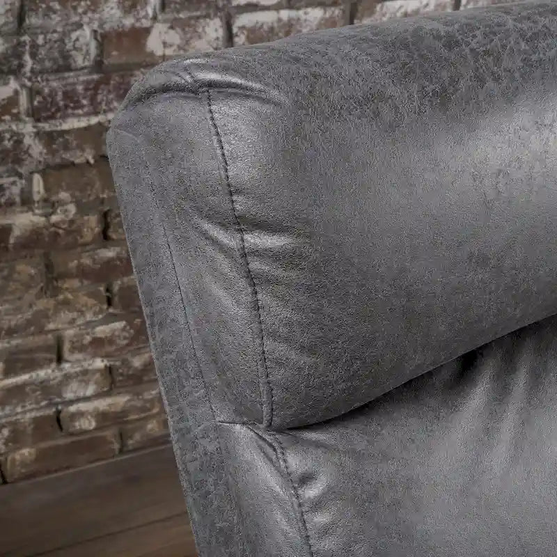 Causeuse inclinable à deux places en microfibre ardoise avec coussins moelleux – 2 personnes