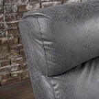 Causeuse inclinable à deux places en microfibre ardoise avec coussins moelleux – 2 personnes