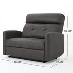Causeuse inclinable à deux places en microfibre ardoise avec coussins moelleux – 2 personnes