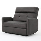 Causeuse inclinable à deux places en microfibre ardoise avec coussins moelleux – 2 personnes