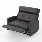 Causeuse inclinable à deux places en microfibre ardoise avec coussins moelleux – 2 personnes