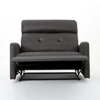Causeuse inclinable à deux places en microfibre ardoise avec coussins moelleux – 2 personnes
