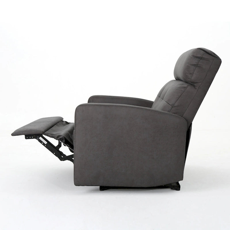 Causeuse inclinable à deux places en microfibre ardoise avec coussins moelleux – 2 personnes