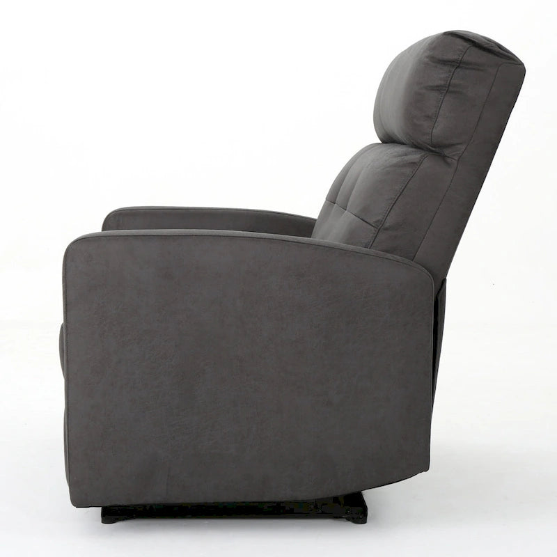Causeuse inclinable à deux places en microfibre ardoise avec coussins moelleux – 2 personnes