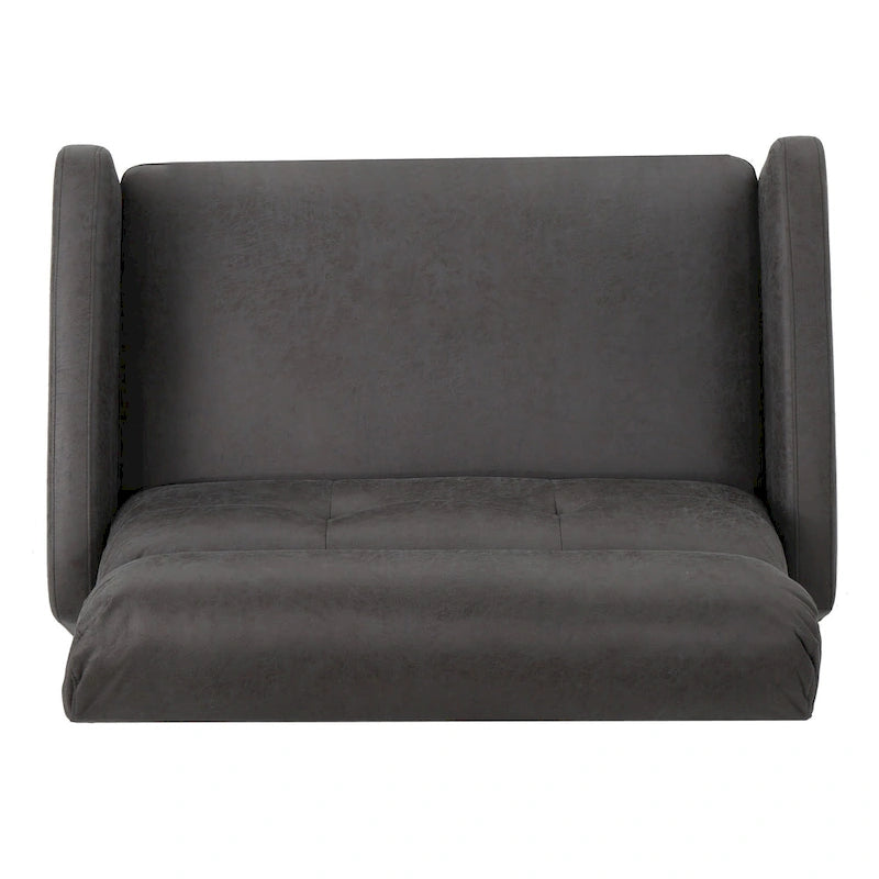 Causeuse inclinable à deux places en microfibre ardoise avec coussins moelleux – 2 personnes