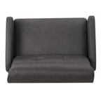 Causeuse inclinable à deux places en microfibre ardoise avec coussins moelleux – 2 personnes