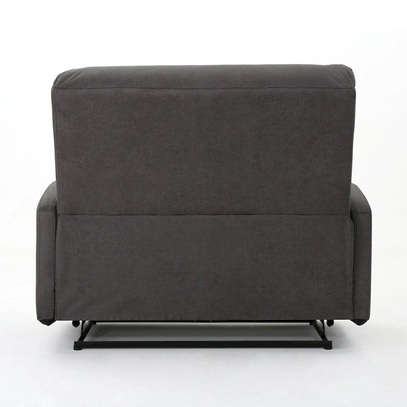 Causeuse inclinable à deux places en microfibre ardoise avec coussins moelleux – 2 personnes