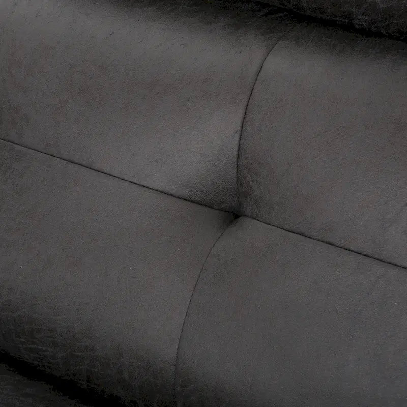 Causeuse inclinable à deux places en microfibre ardoise avec coussins moelleux – 2 personnes