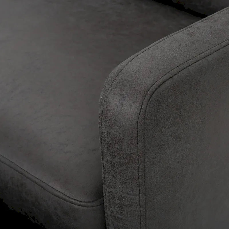 Causeuse inclinable à deux places en microfibre ardoise avec coussins moelleux – 2 personnes