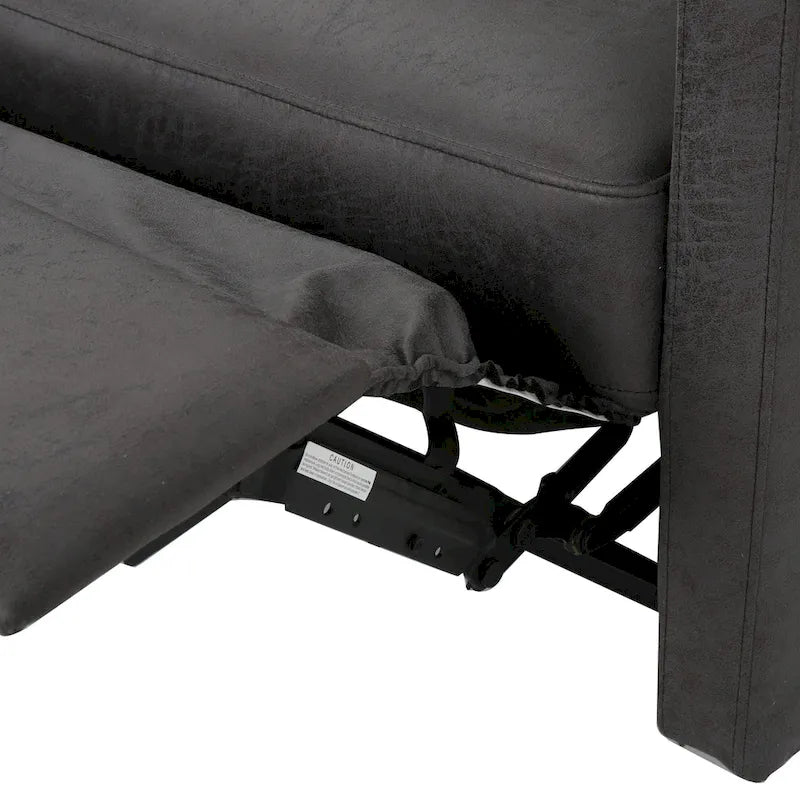 Causeuse inclinable à deux places en microfibre ardoise avec coussins moelleux – 2 personnes