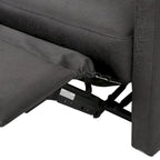 Causeuse inclinable à deux places en microfibre ardoise avec coussins moelleux – 2 personnes