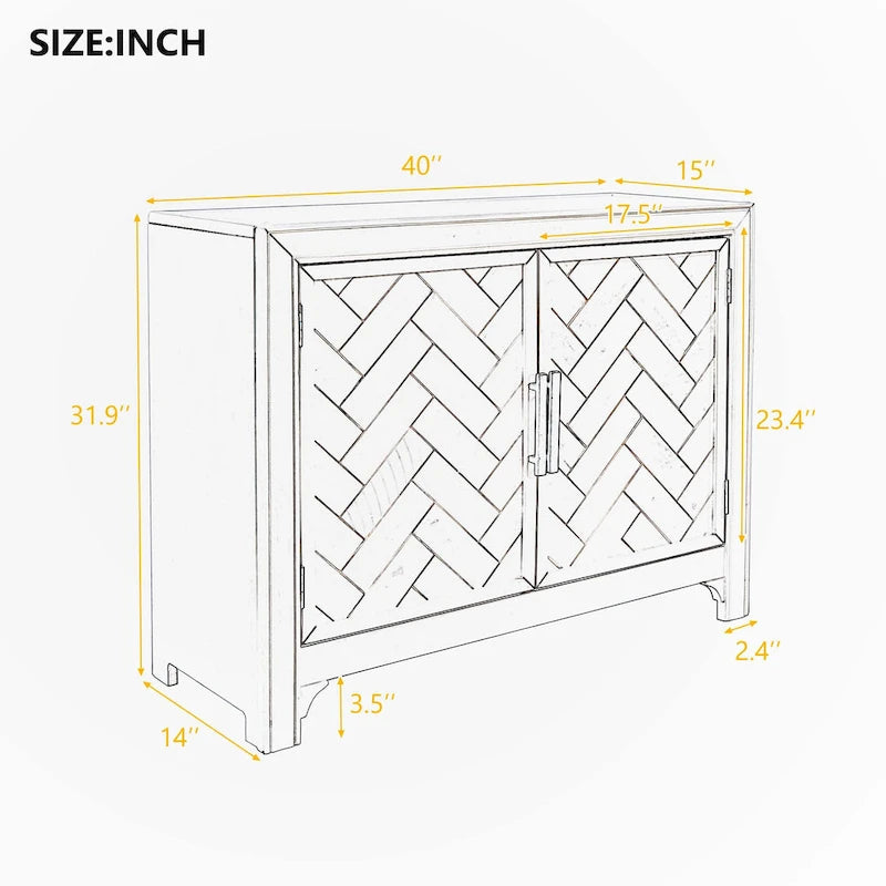 Meuble de rangement d'appoint noir en MDF, style vintage, avec 2 portes et étagère réglable – Unité individuelle