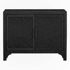 Meuble de rangement d'appoint noir en MDF, style vintage, avec 2 portes et étagère réglable – Unité individuelle