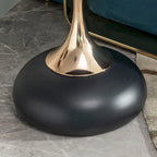 Table d'appoint ronde en métal noir et or – Simple