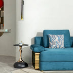 Table d'appoint ronde en métal noir et or – Simple