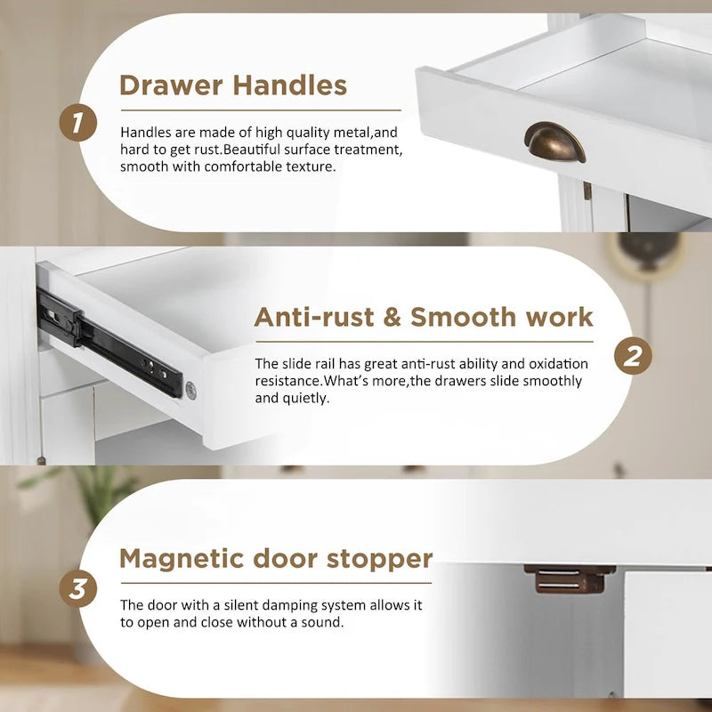 Bibliothèque moderne blanche avec lumière LED, 2 portes vitrées, 3 étagères et 1 tiroir – Individuelle