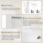 Bibliothèque moderne blanche avec lumière LED, 2 portes vitrées, 3 étagères et 1 tiroir – Individuelle