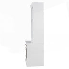 Bibliothèque moderne blanche avec lumière LED, 2 portes vitrées, 3 étagères et 1 tiroir – Individuelle