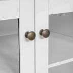 Bibliothèque moderne blanche avec lumière LED, 2 portes vitrées, 3 étagères et 1 tiroir – Individuelle