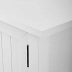 Meuble TV à porte rainurée 58 po en chêne rustique / chêne blanc / finition gris délavé / noyer foncé / blanc massif – Convient aux téléviseurs jusqu'à 64 po
