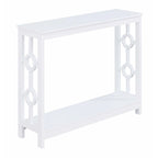Console 2 plateaux gris/blanc/noir avec cadre latéral en anneau et étagère – Simple
