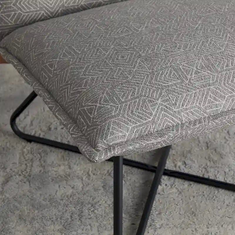 Fauteuil d'appoint Sherpa rayé noir / naturel / gris / blush / beige avec piètement en métal – 1 personne