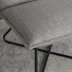 Fauteuil d'appoint Sherpa rayé noir / naturel / gris / blush / beige avec piètement en métal – 1 personne