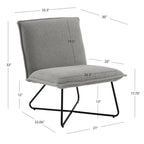 Fauteuil d'appoint Sherpa rayé noir / naturel / gris / blush / beige avec piètement en métal – 1 personne