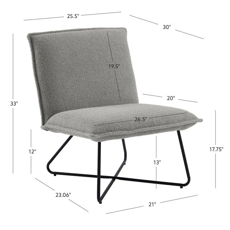 Fauteuil d'appoint Sherpa rayé noir / naturel / gris / blush / beige avec piètement en métal – 1 personne