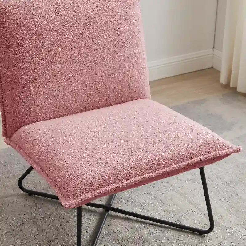 Fauteuil d'appoint Sherpa rayé noir / naturel / gris / blush / beige avec piètement en métal – 1 personne