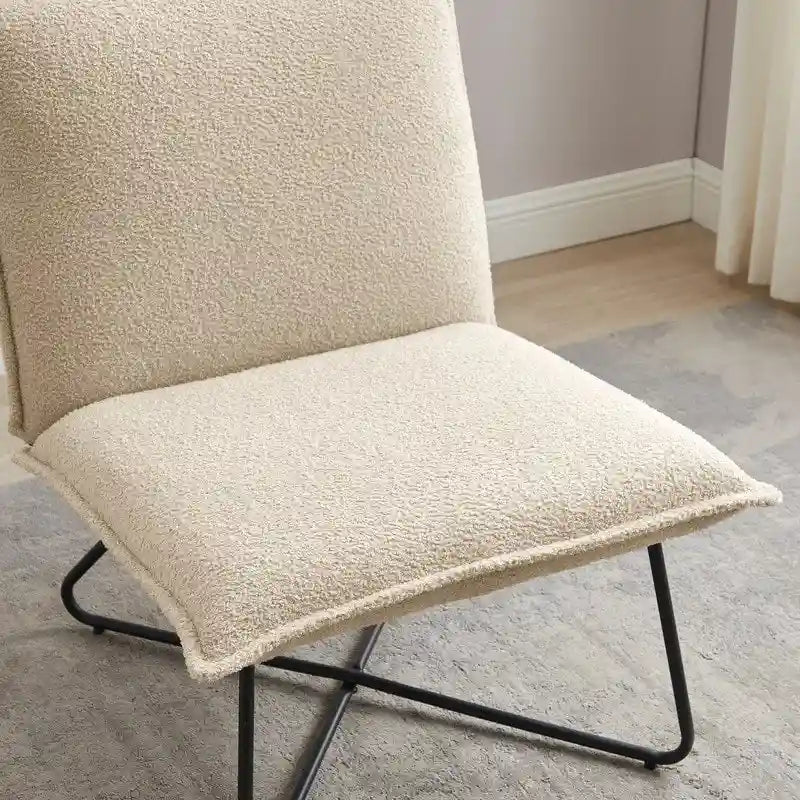 Fauteuil d'appoint Sherpa rayé noir / naturel / gris / blush / beige avec piètement en métal – 1 personne