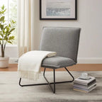 Fauteuil d'appoint Sherpa rayé noir / naturel / gris / blush / beige avec piètement en métal – 1 personne