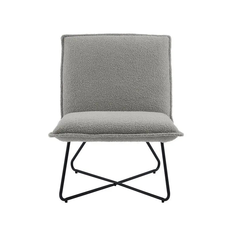 Fauteuil d'appoint Sherpa rayé noir / naturel / gris / blush / beige avec piètement en métal – 1 personne