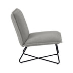 Fauteuil d'appoint Sherpa rayé noir / naturel / gris / blush / beige avec piètement en métal – 1 personne