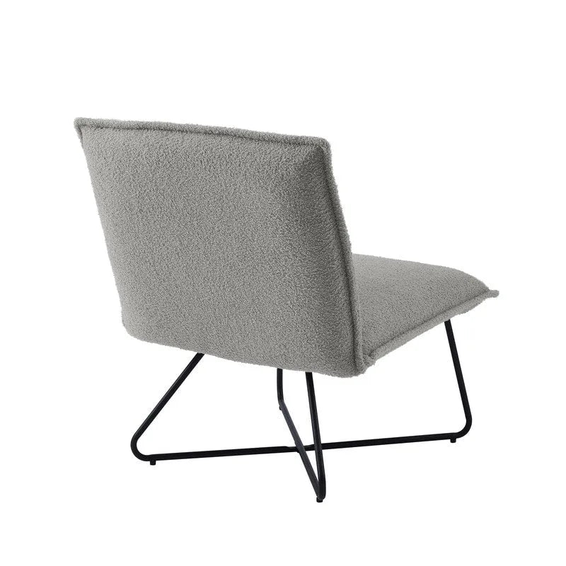 Fauteuil d'appoint Sherpa rayé noir / naturel / gris / blush / beige avec piètement en métal – 1 personne