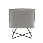 Fauteuil d'appoint Sherpa rayé noir / naturel / gris / blush / beige avec piètement en métal – 1 personne