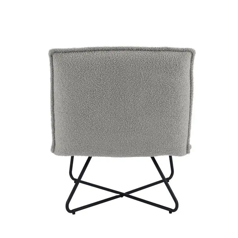 Fauteuil d'appoint Sherpa rayé noir / naturel / gris / blush / beige avec piètement en métal – 1 personne
