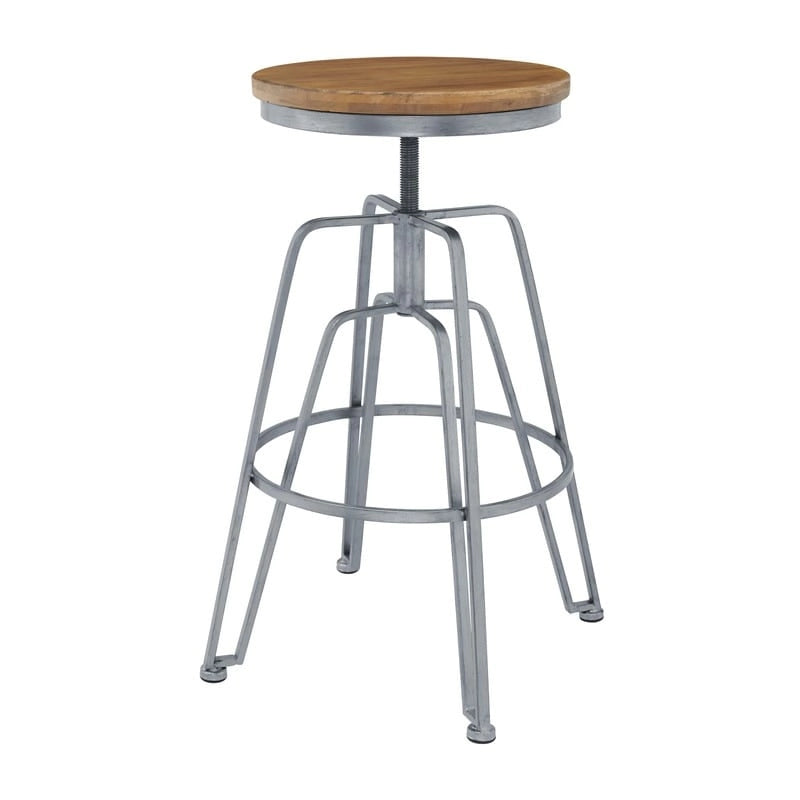 Tabouret de bar réglable en bois et métal – Laiton / Blanc / Noir / Argent mat / Or mat / Or / Argent – 1 place