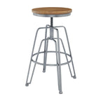Tabouret de bar réglable en bois et métal – Laiton / Blanc / Noir / Argent mat / Or mat / Or / Argent – 1 place