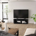 Meuble TV en bois de Ravenwood noir avec étagère pour barre de son – Convient aux téléviseurs jusqu'à 75 po